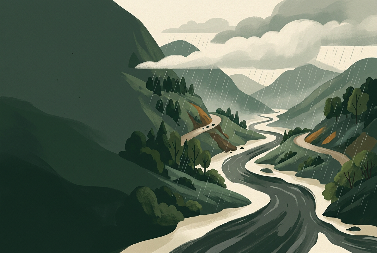 Isaias remnants bring ongoing flooding to western North Carolina and the Carolinas — editorial illustration