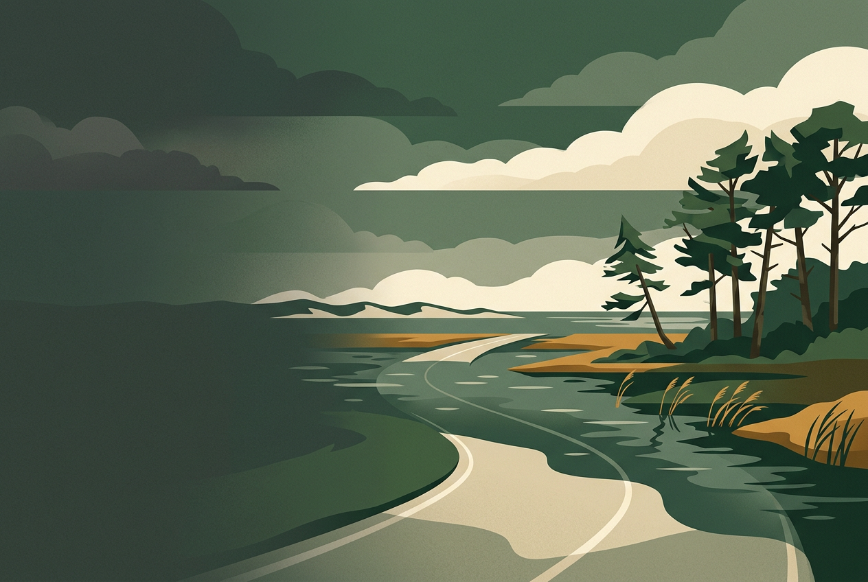Nor'easter brings beach winds and tidal flooding to the Mid-Atlantic — editorial illustration