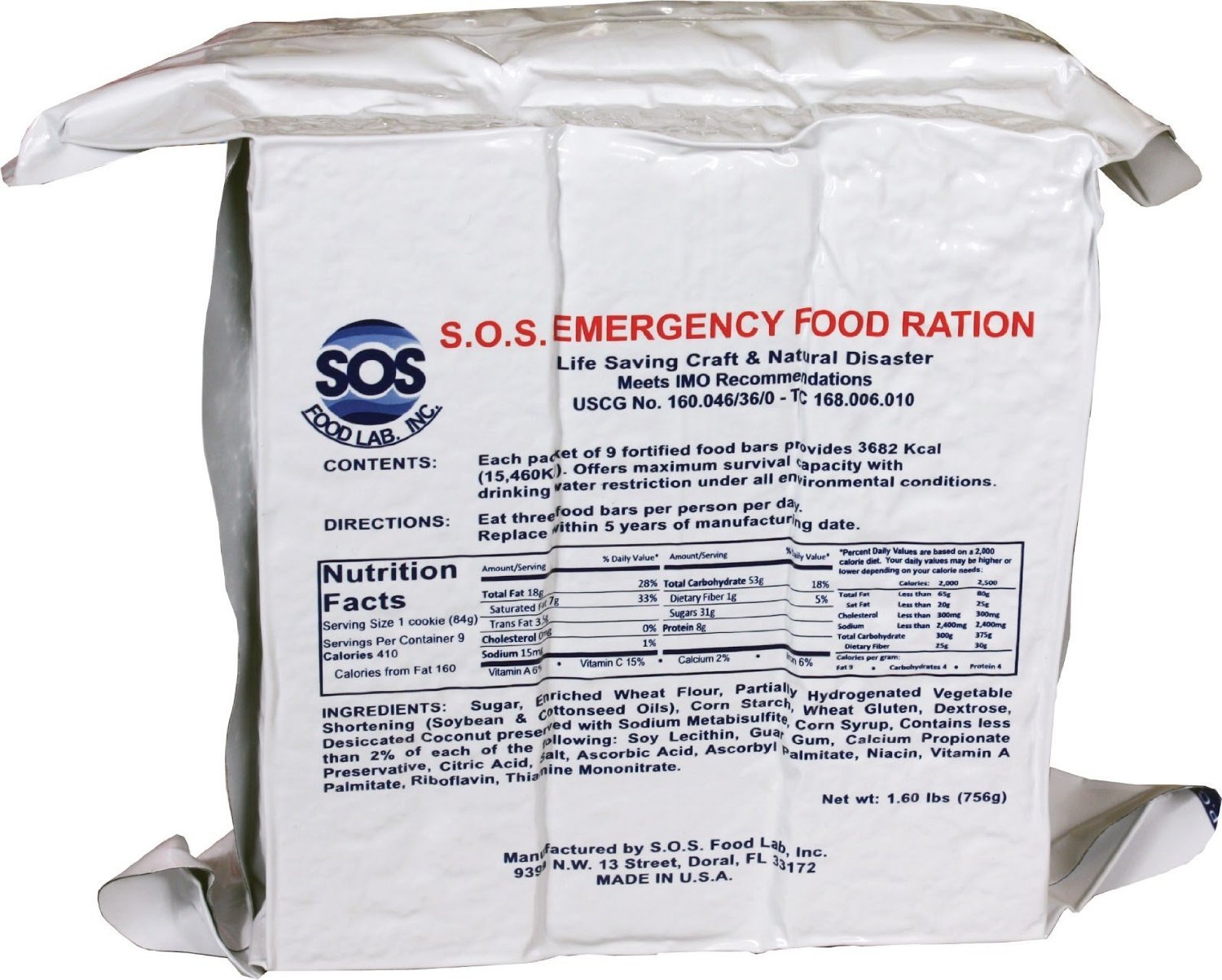 S.O.S. Rations Emergency 3600 Calorie Food Bar