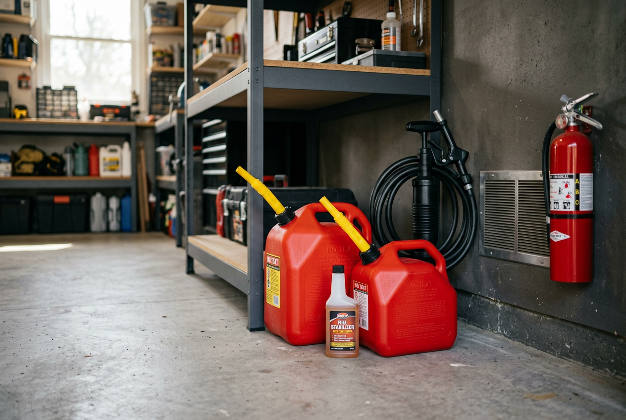 Safe Gasoline Storage (2026): Cans, Stabilizers, and Transfer Pumps
